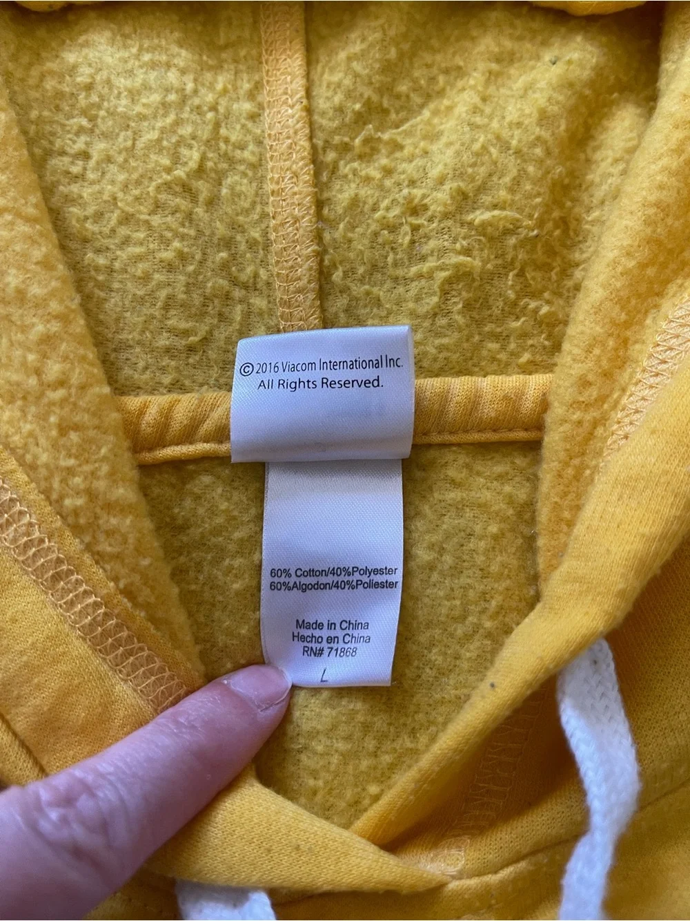 MTV Music Television Hoodie Yellow Retro Varsity Stripe Sweatshirt Womens Size L